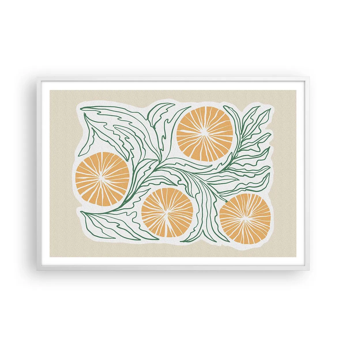 Plakát v bílém rámu - Etnický s abstraktním nádechem - 100x70 cm