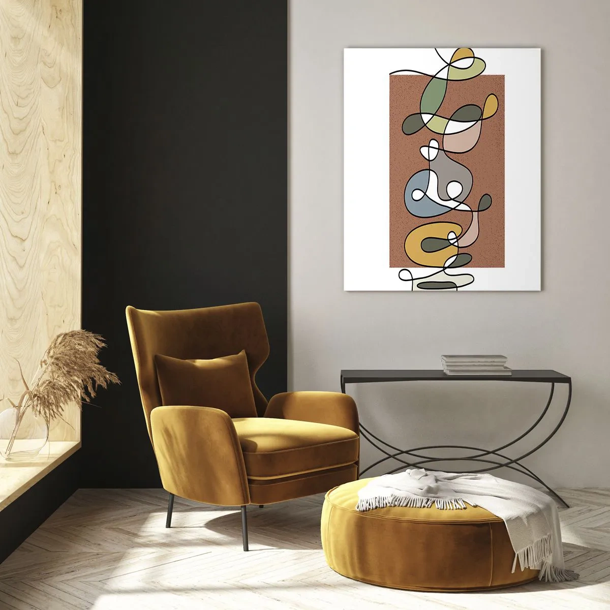 Obraz na skle - Abstrakce, která stojí za úsměv - 50x70 cm