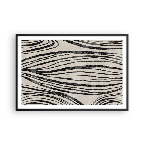 Plakát v černém rámu - Močál s liniemi - 91x61 cm