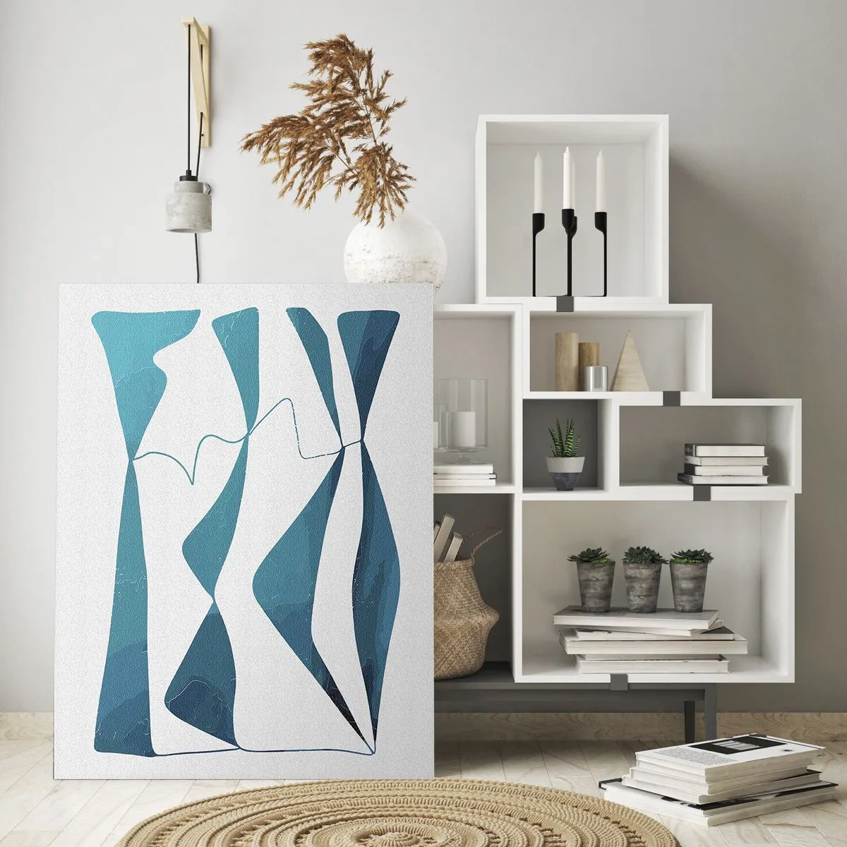 Obraz na skle - Abstrakce: tyrkysový vztah - 80x120 cm