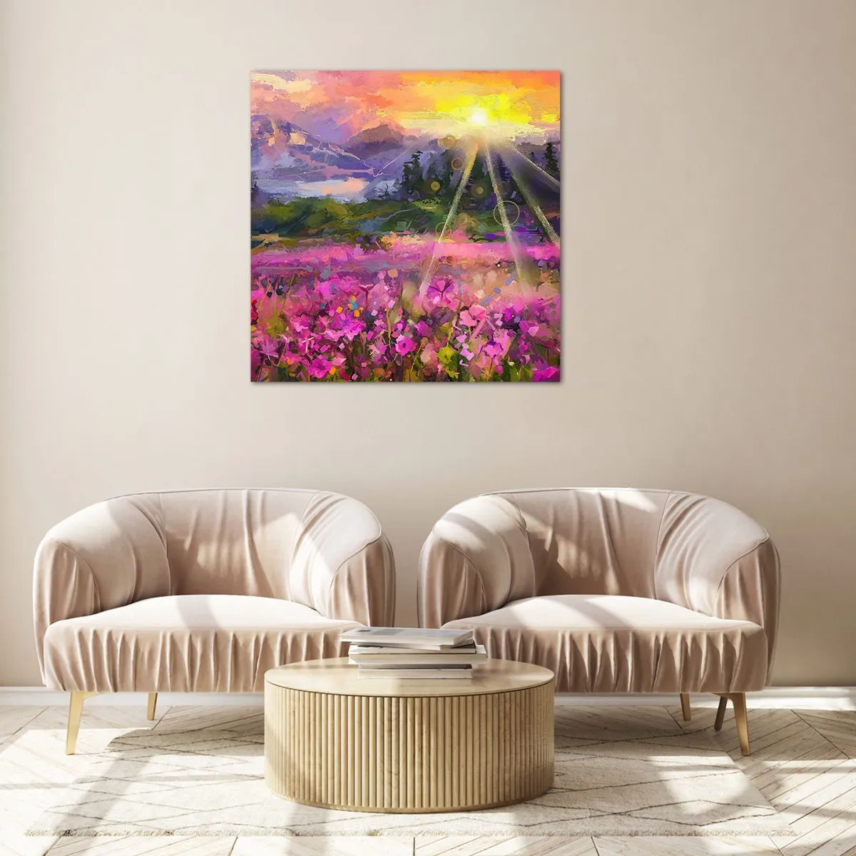 Obraz na skle - V údolí v péči slunce - 70x70 cm