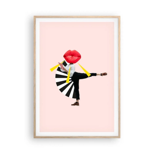 Plakát v rámu světlý dub - Surrealistický pop-art - 70x100 cm