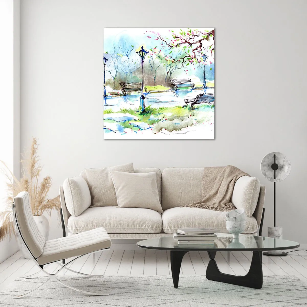 Obraz na skle - Kouzlo parkového ticha - 70x70 cm