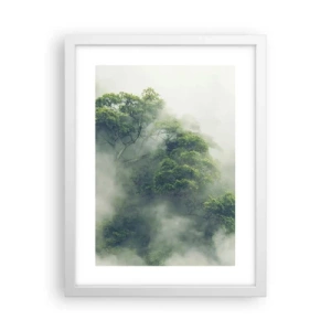 Plakát v bílém rámu - Zahalené mlhou - 30x40 cm