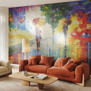 Fototapeta Samolepicí Deluxe Sticker - A všechno je jasné - parkovací třída, Krajina, Stromy - 350x256 cm