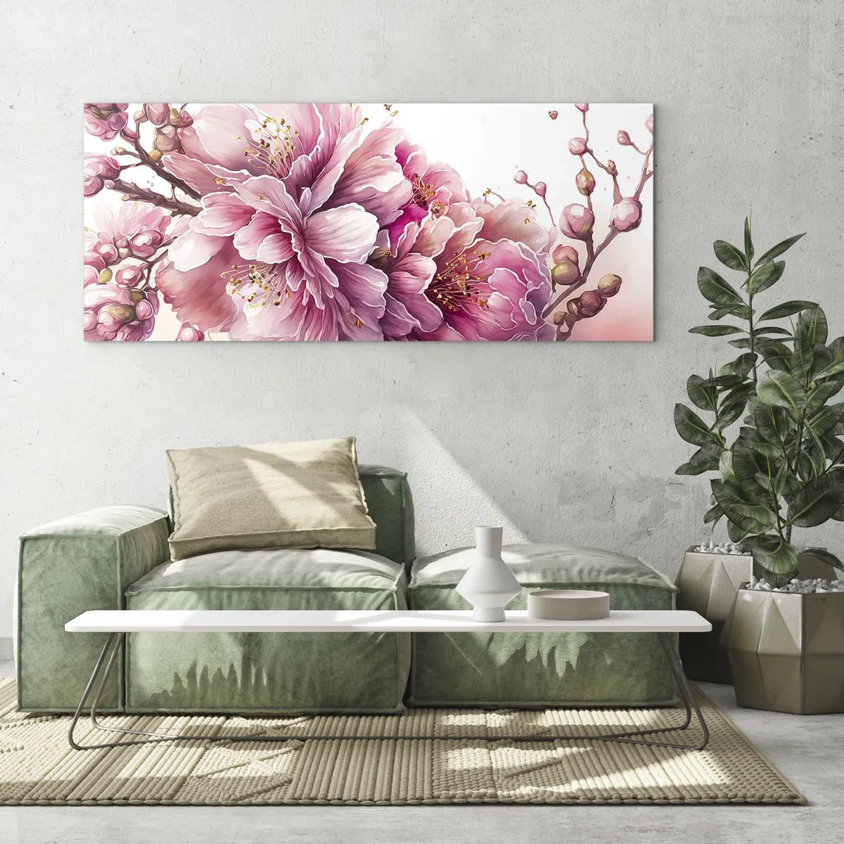 Obraz na skle - Květ kvetoucí třešně - 100x40 cm