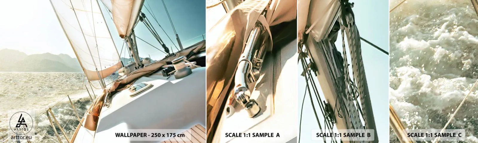 Fototapeta Vzorek Standard Eco - Pod plnými plachtami - Jachta, plachtění, Moře - 100x30 cm