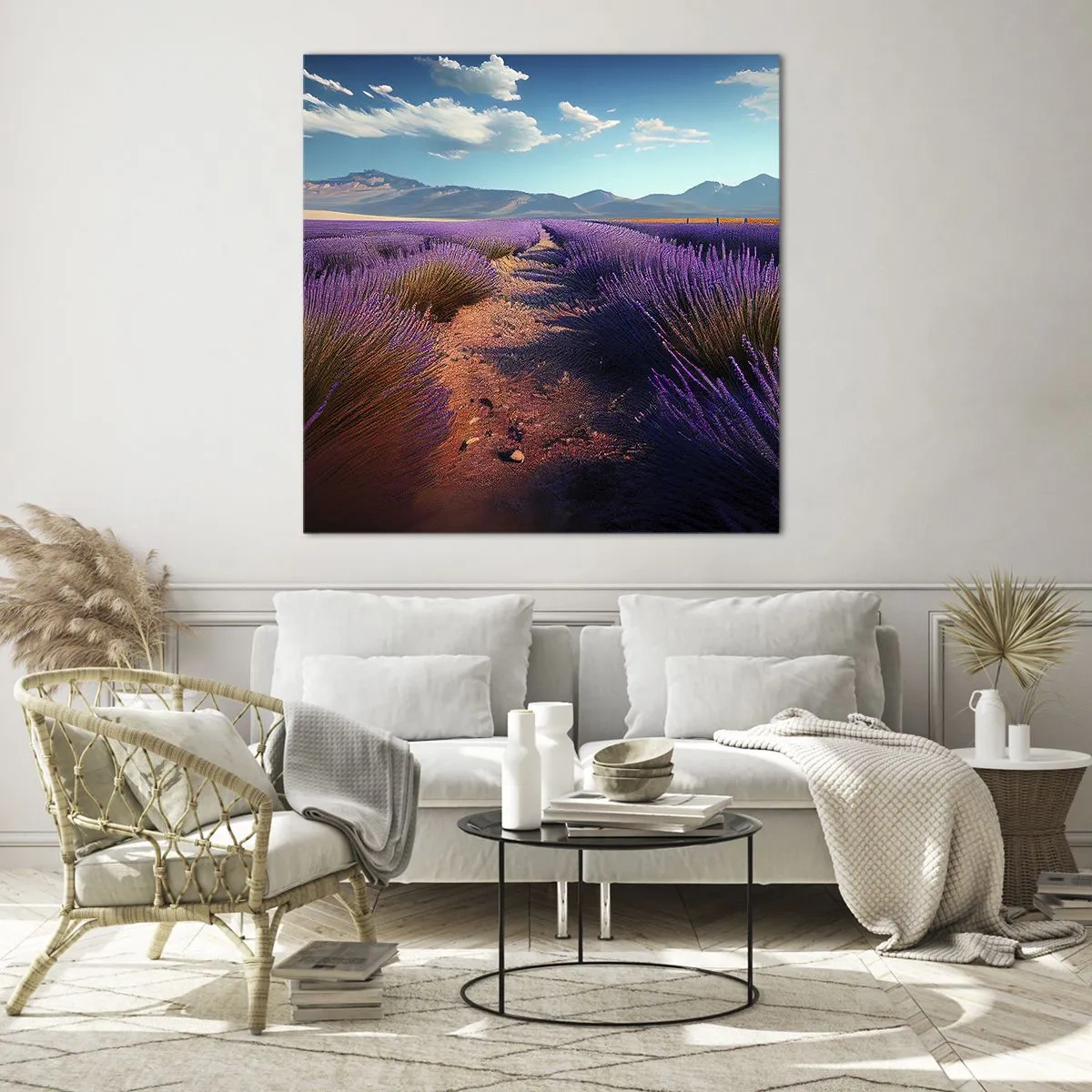 Obraz na skle - Voňavá pole - 50x50 cm