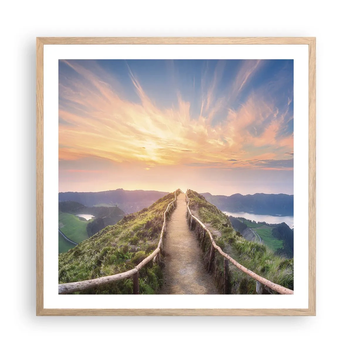 Plakát v rámu světlý dub - Blízko nebe - 60x60 cm