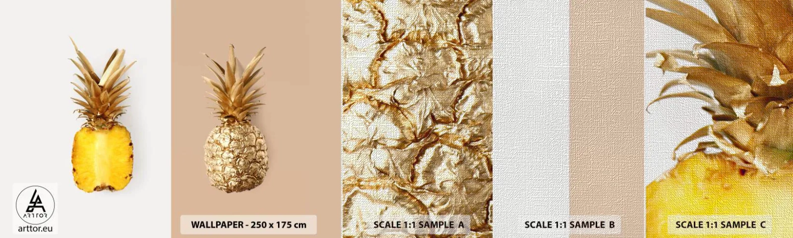 Vzor Fototapety Premium Canvas - Ananas pro nás - Ananas, Ovoce, Dezert - 100x30 cm