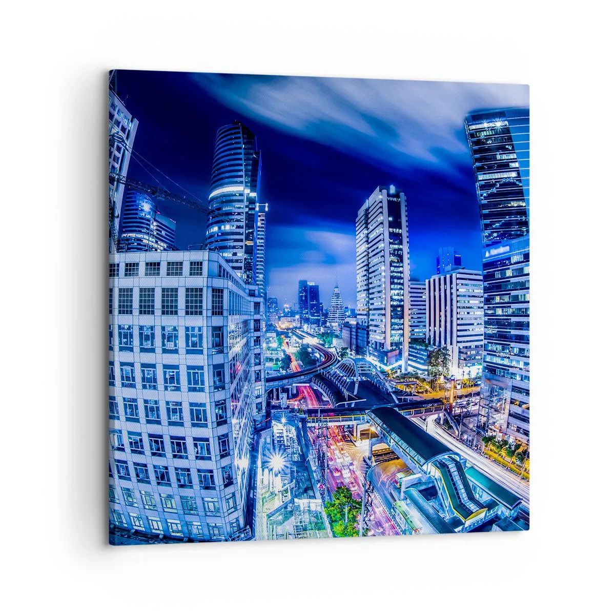 Obraz na plátně - Rytmy nočního města - 60x60 cm