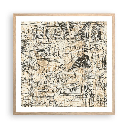 Plakát v rámu světlý dub - Čeká na rozluštění - 60x60 cm