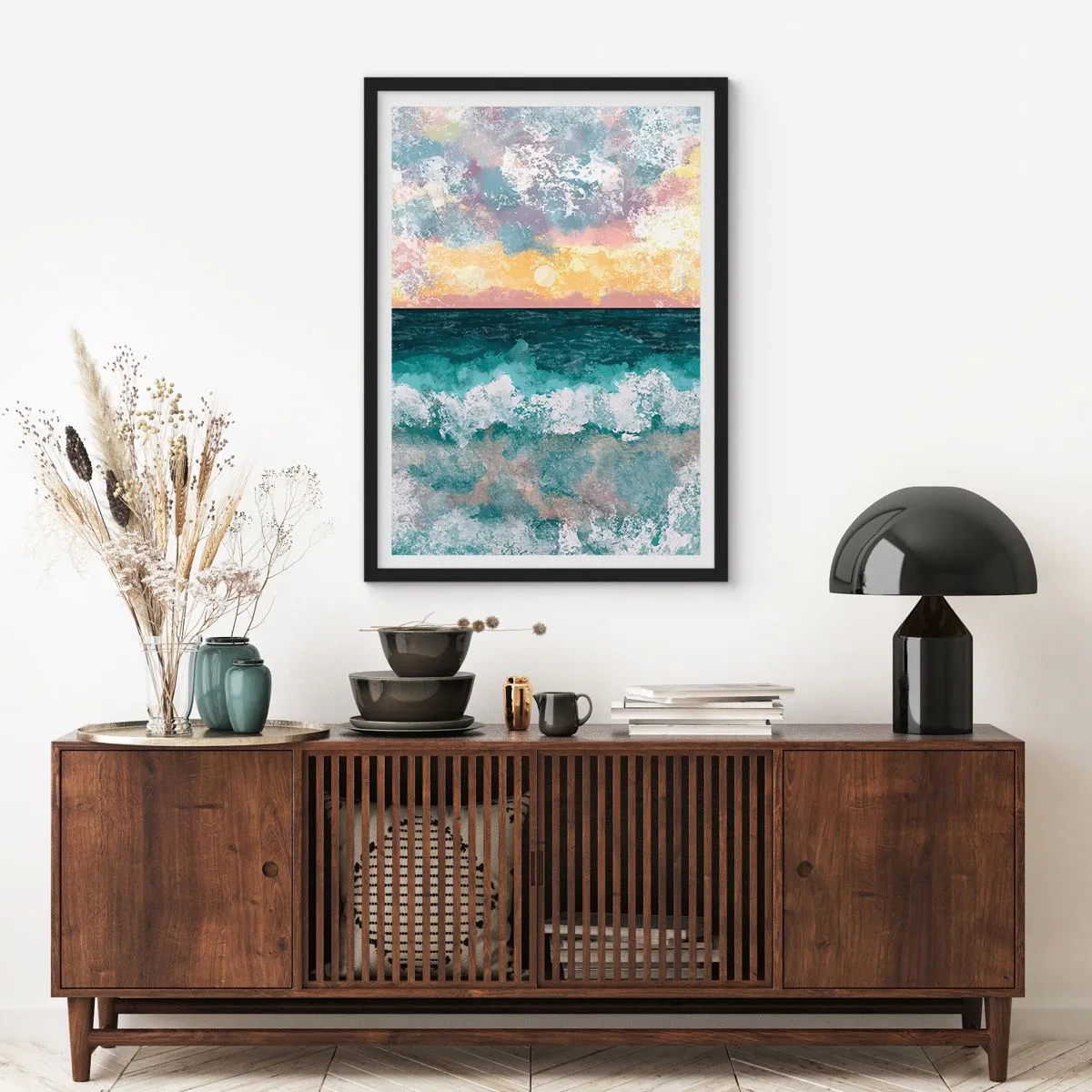 Plakát v černém rámu - Voda, světlo, vzduch - 30x40 cm