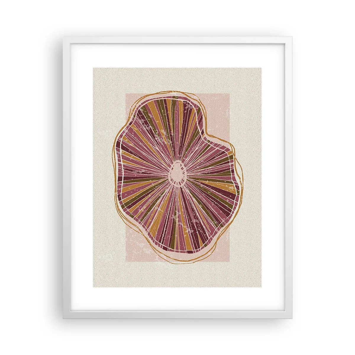 Plakát v bílém rámu - Radiální abstrakce - 40x50 cm