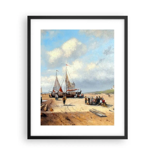 Plakát v černém rámu - Po úspěšném rybolovu - 40x50 cm