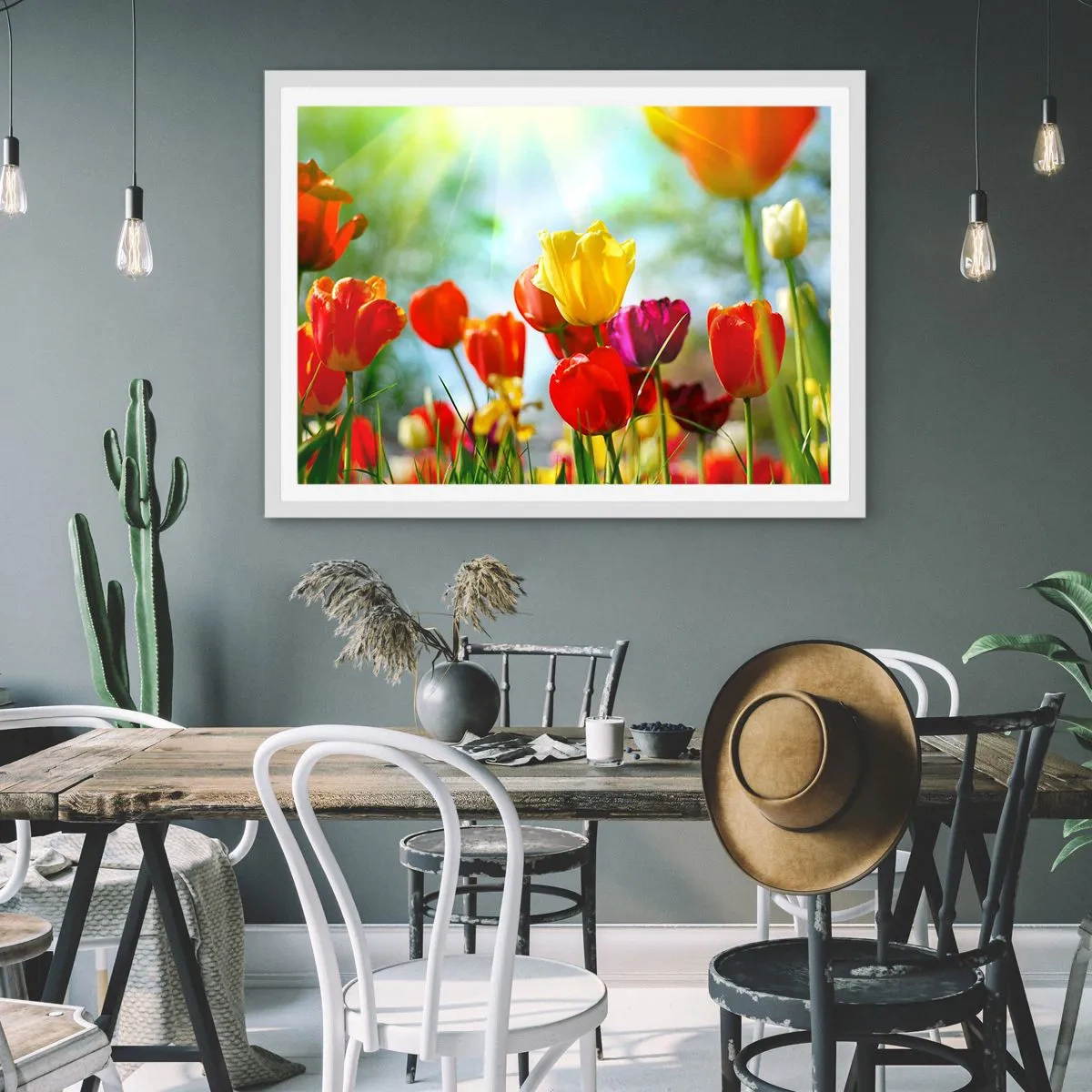 Plakát v bílém rámu - Všechny barvy slunce - 70x50 cm