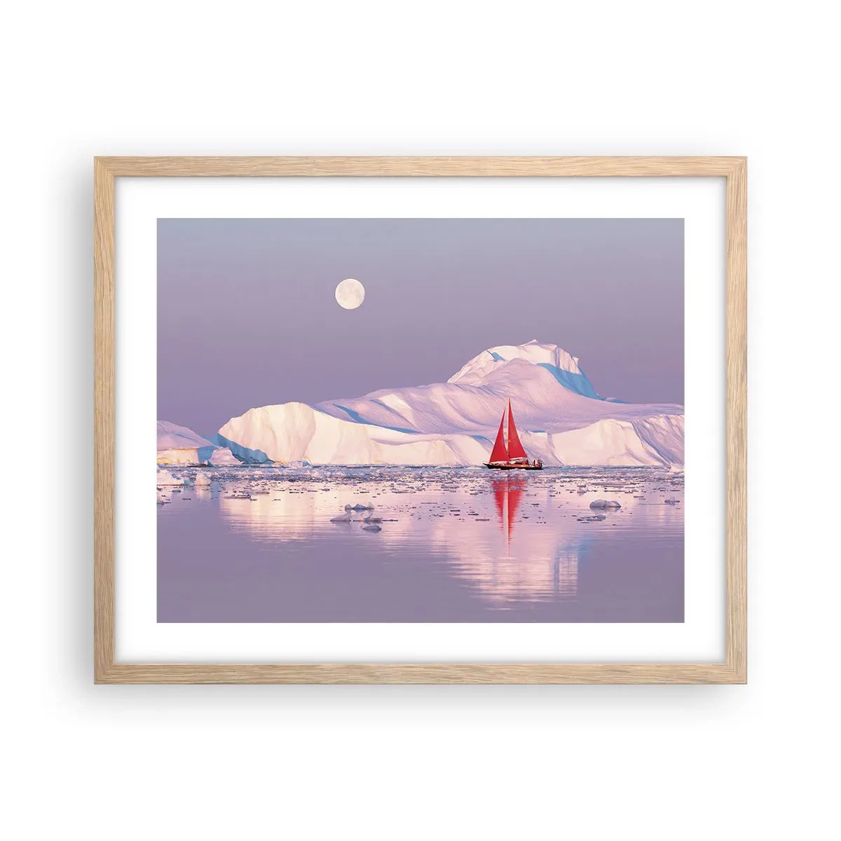 Plakát v rámu světlý dub - Žár plachty, chlad ledu - 50x40 cm