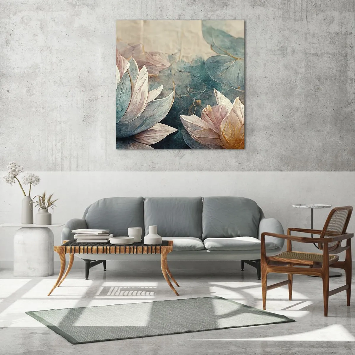 Obraz na skle - Hvězdy a jezero - 50x50 cm