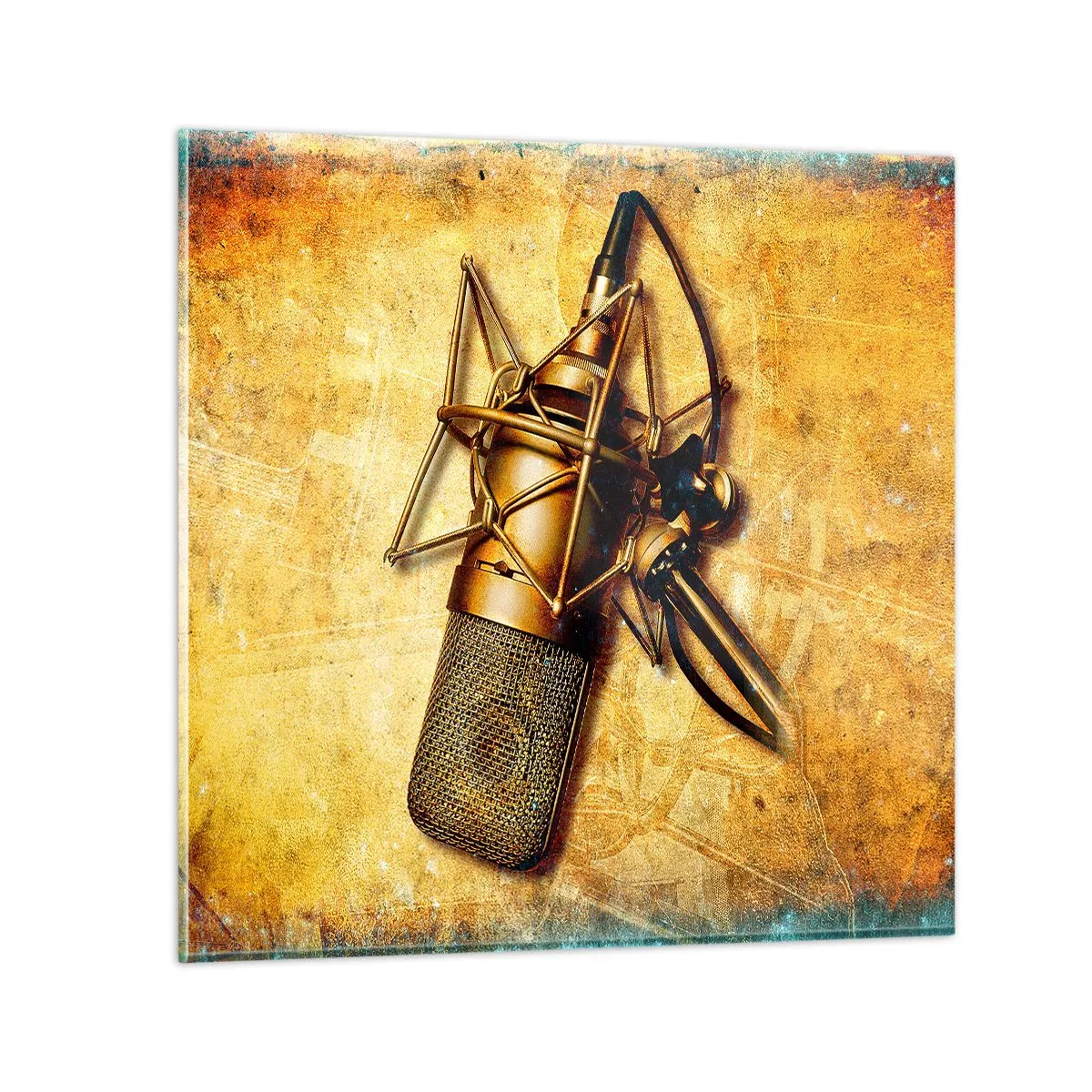 Obraz na skle - Zlaté roky rádia - 40x40 cm