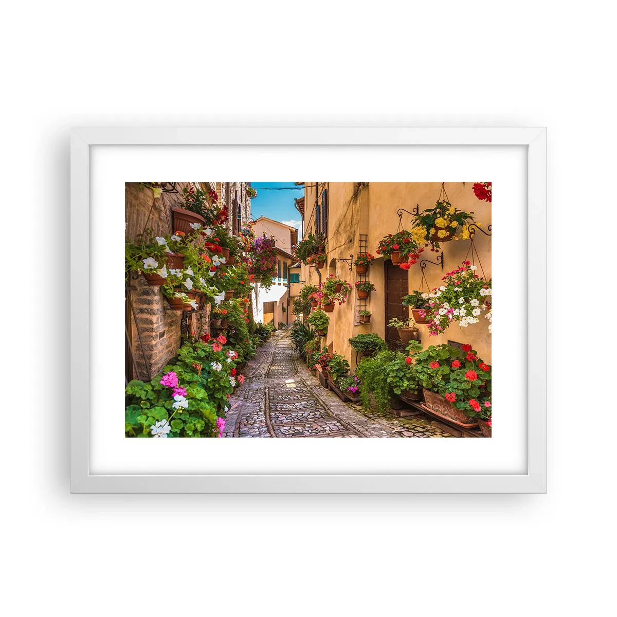 Plakát v bílém rámu - Italské zákoutí - 40x30 cm