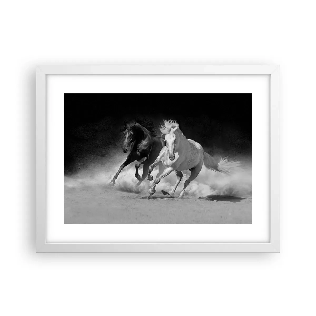 Plakát v bílém rámu - Cval svobody - 40x30 cm