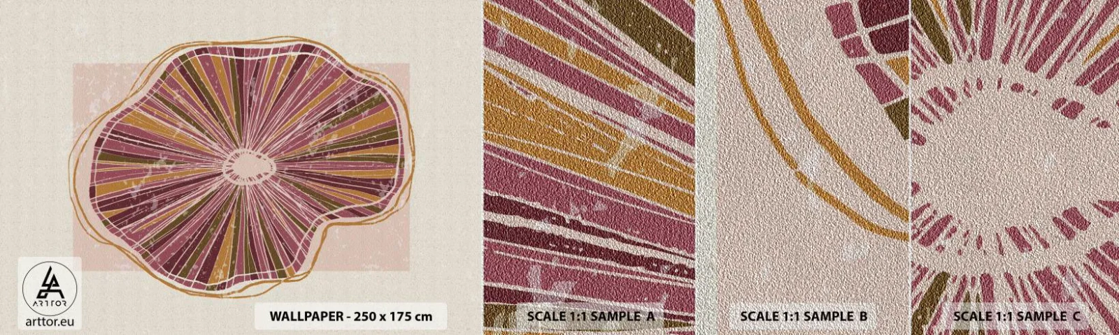 Vzor Fototapety Premium Sand - Radiální abstrakce - Boho, Minimalismus, Abstrakce - 100x30 cm