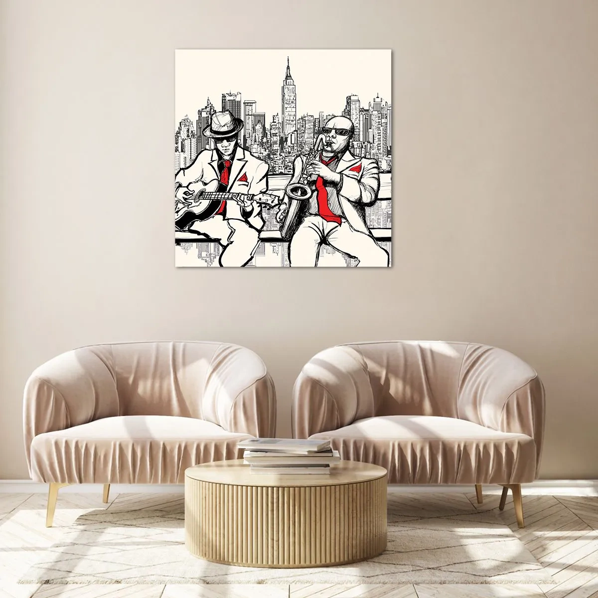 Obraz na skle - Newyorská improvizace - 60x60 cm