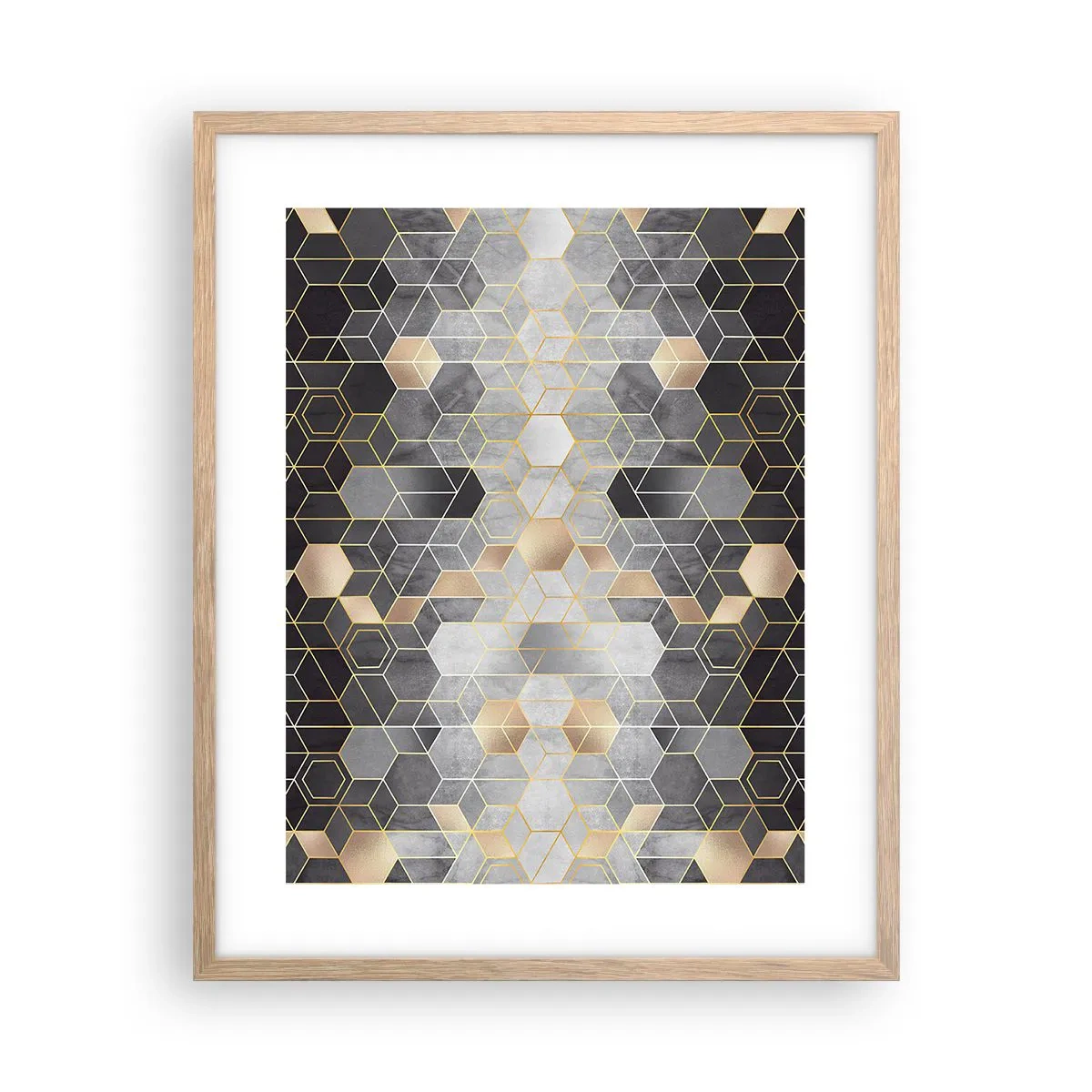 Plakát v rámu světlý dub - Diamantová kompozice - 40x50 cm