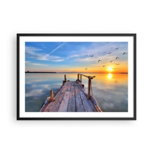 Plakát v černém rámu - Jít před sebe směrem ke slunci - 70x50 cm