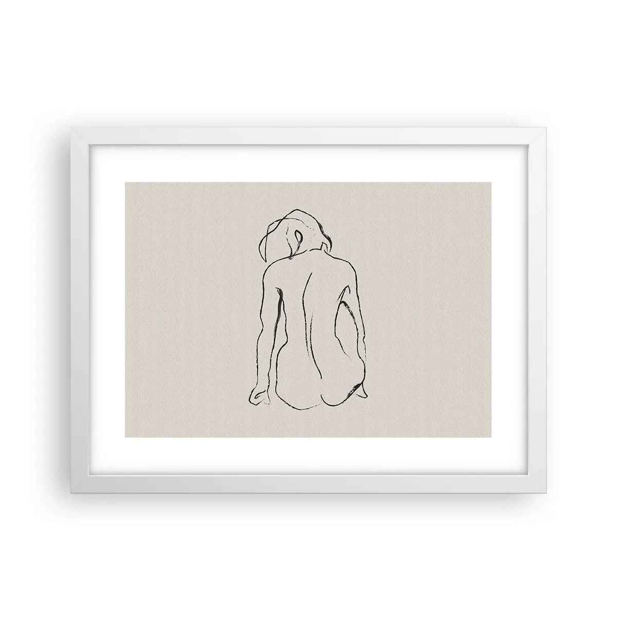 Plakát v bílém rámu - Dívčí akt - 40x30 cm
