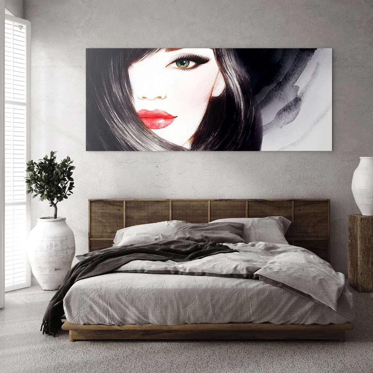 Obraz na skle - Safírový pohled - 100x40 cm