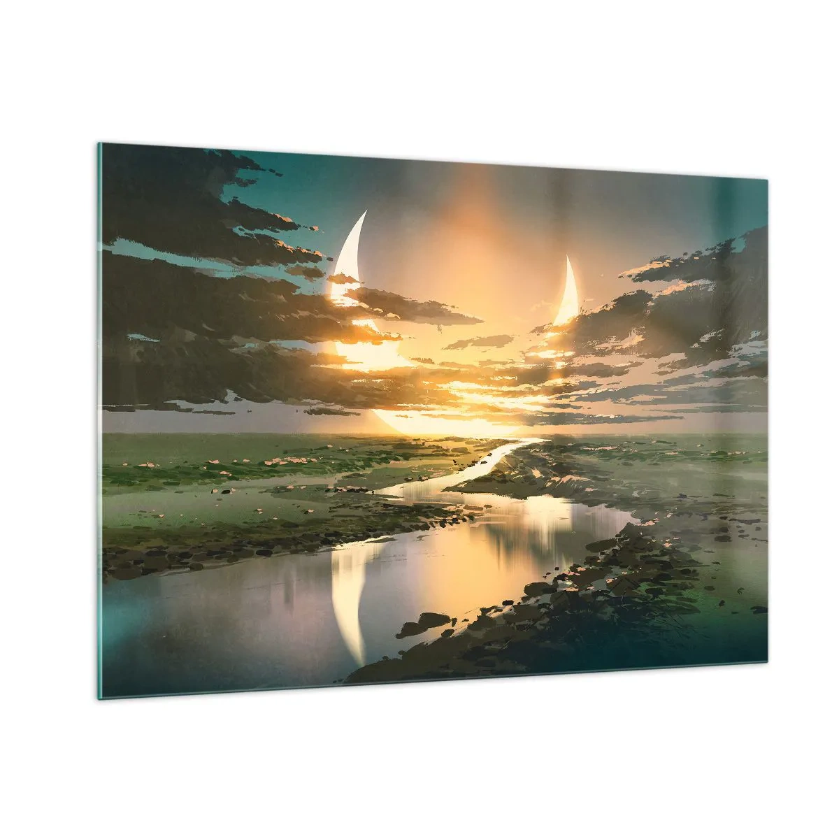 Obraz na skle - Někde ve vzdálené galaxii - 100x70 cm