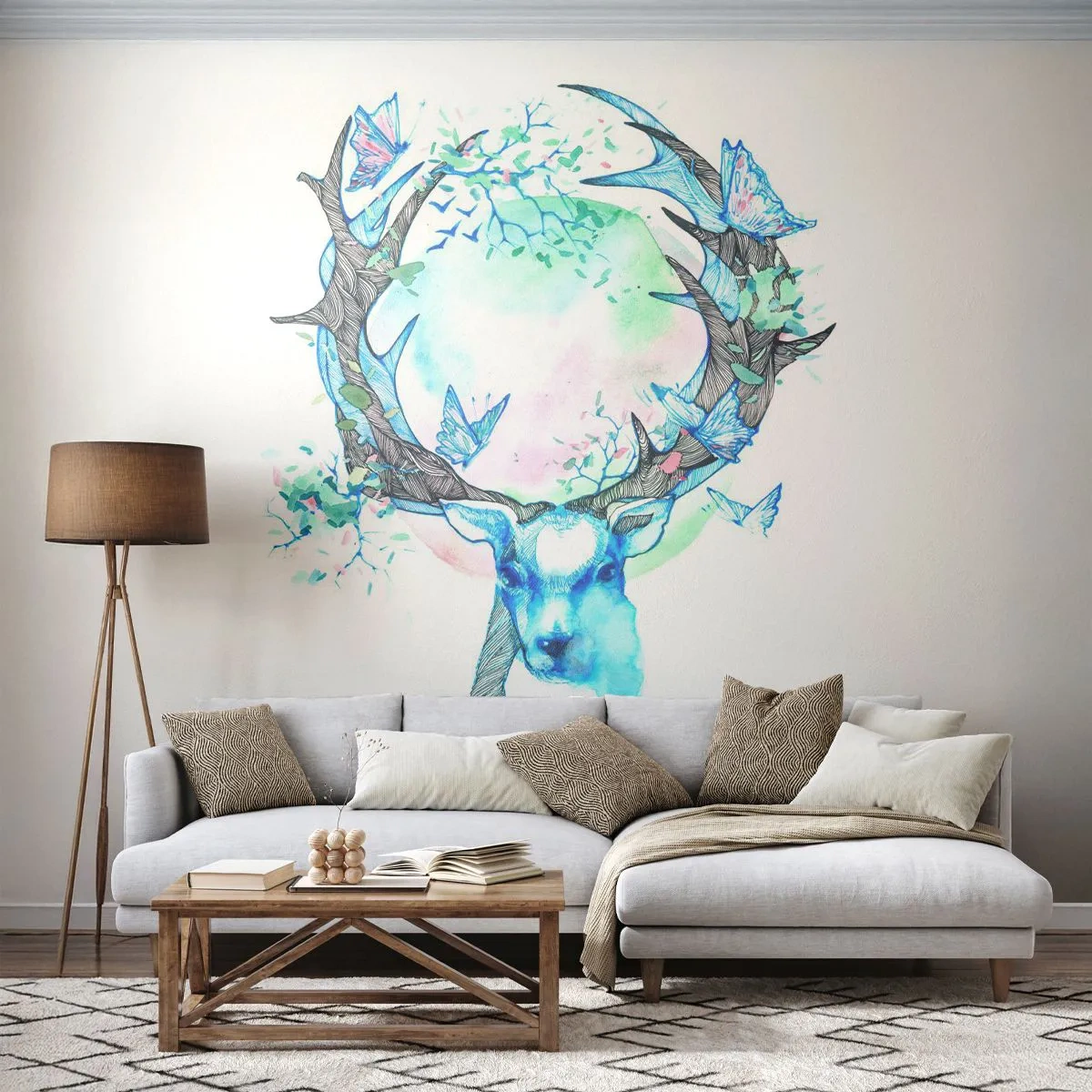 Fototapeta Samolepicí Deluxe Sticker - Síla a jemnost přírody - Abstrakce, Jelen, Příroda - 250x175 cm
