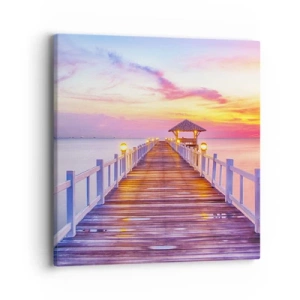 Obraz na plátně - Liliově-zlaté ticho večera - 40x40 cm