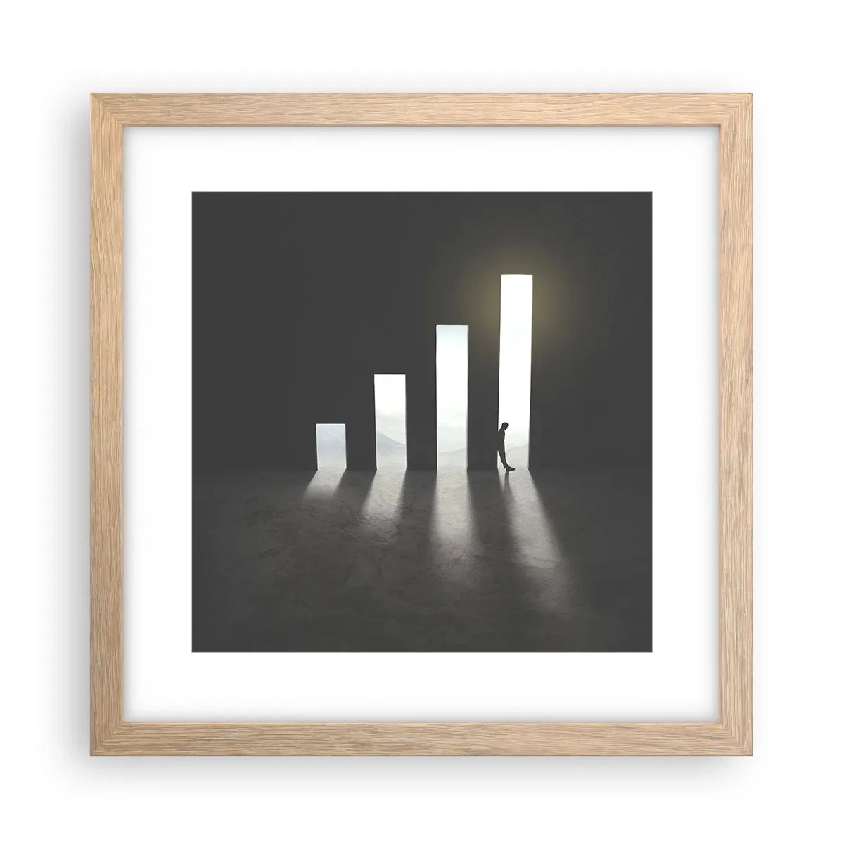 Plakát v rámu světlý dub - Úspěch – imprese - 30x30 cm