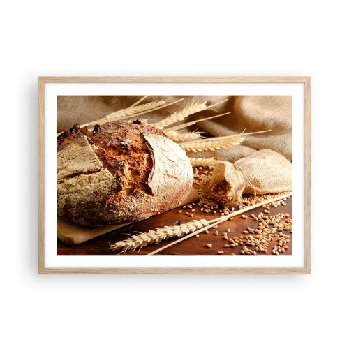Plakát v rámu světlý dub - Chutný, voňavý, křupavý - 70x50 cm