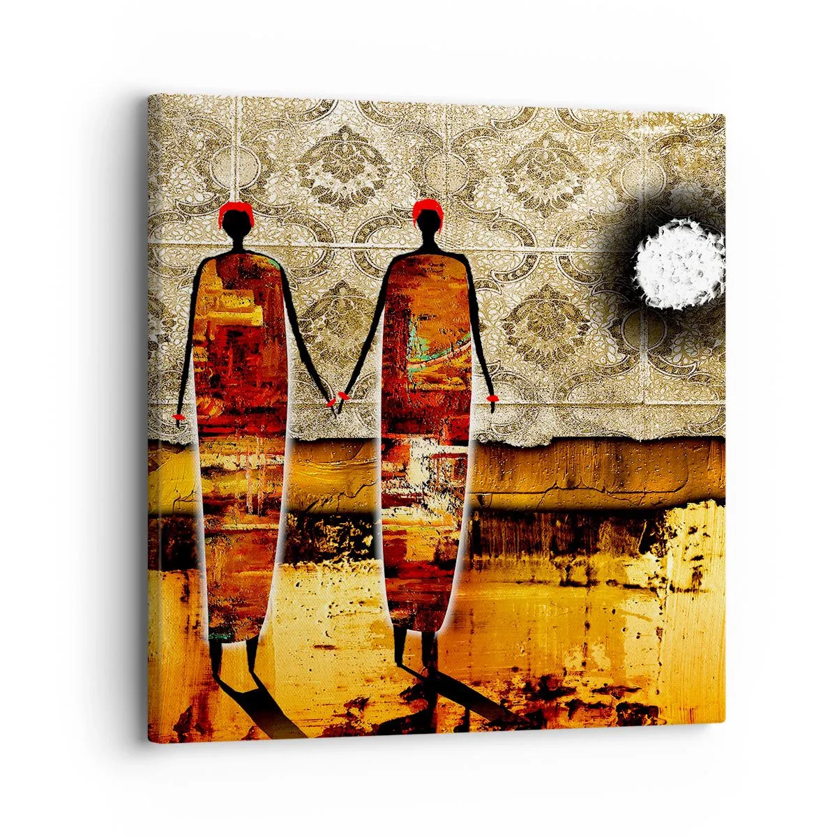 Obraz na plátně - Etnická kompozice v barvách Afriky - 30x30 cm