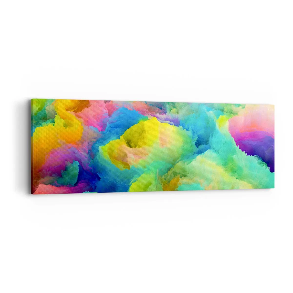 Obraz na plátně - Duhové chmýří - 90x30 cm