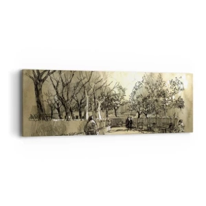 Obraz na plátně - Pírkem zastavený okamžik - 90x30 cm