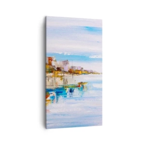 Obraz na plátně - Vícebarevný městský přístav - 45x80 cm