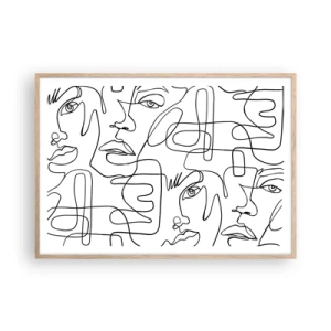 Plakát v rámu světlý dub - Ve spletených emocích - 100x70 cm