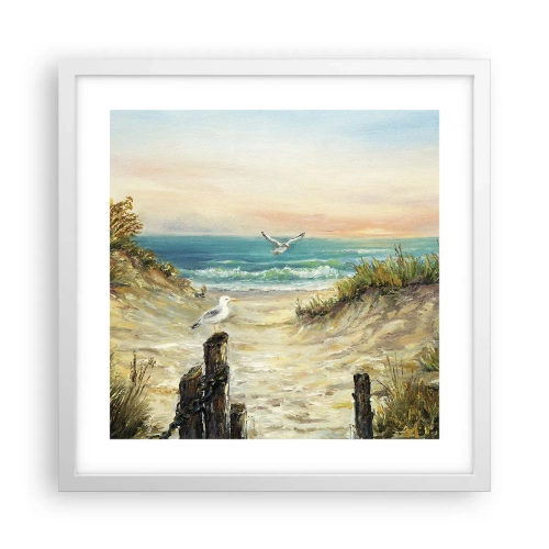 Plakát v bílém rámu - Bezvětří a samota - 40x40 cm