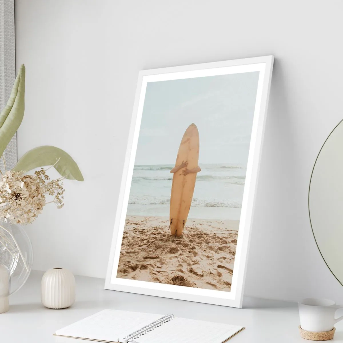 Plakát v bílém rámu - Z lásky k vlnám - 40x50 cm