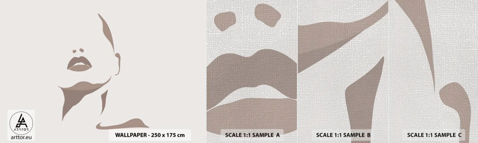 Vzor Fototapety Premium Canvas - Stvořená ze světla a stínu - ženská tvář, Žena, Kus - 100x30 cm