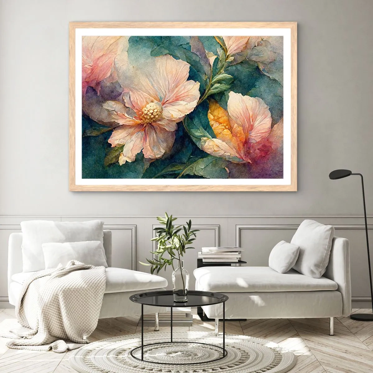 Plakát v rámu světlý dub - Čirá subtilnost - 70x50 cm