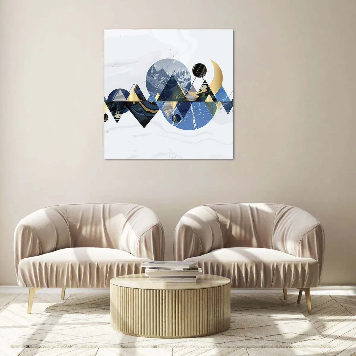 Obraz na skle - Geometrická krajina - 40x40 cm