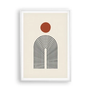 Plakát v bílém rámu - Magnetismus tvarů a barev - 70x100 cm