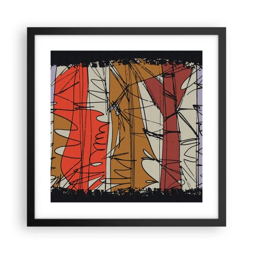 Plakát v černém rámu - Spontánní kompozice - 40x40 cm