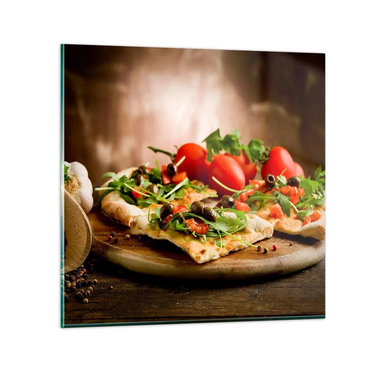 Obraz na skle - Přímo z pece a ze zahrady - 50x50 cm