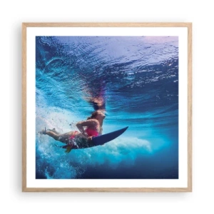 Plakát v rámu světlý dub - Hloubka radosti - 60x60 cm